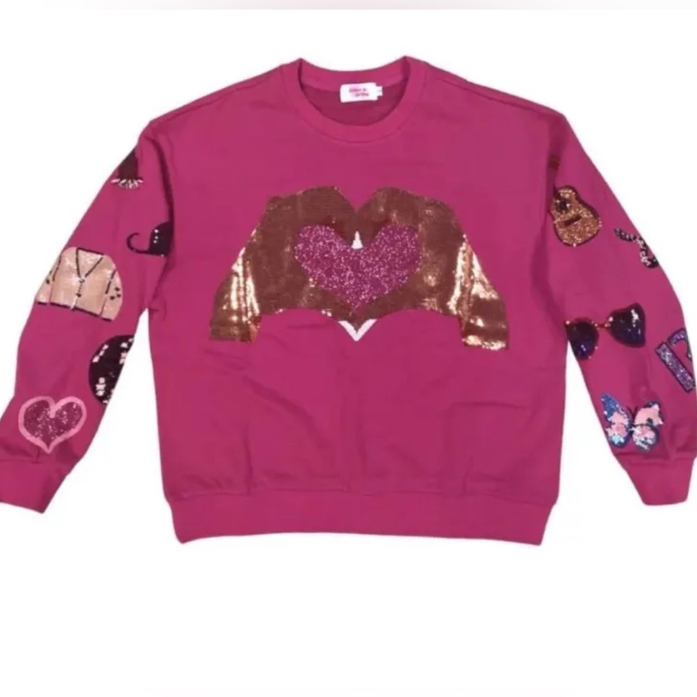 Swiftie Heart Hands Sequin Sweatshirt Eras Tour
